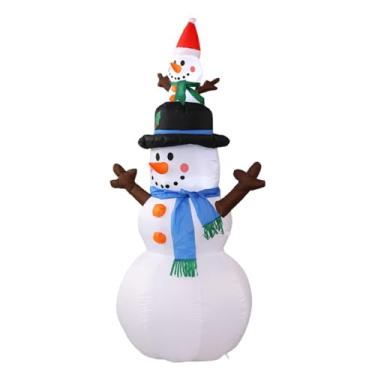 Imagem de Esquirla Boneco de neve inflável de Natal para áreas internas e externas, enfeite de Natal iluminado para exibição de feriados para jardim