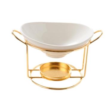 Imagem de Bothyi Queimador de óleo, aquecedor de óleo com suporte para velas, mesa, decorativo, difusor, queimador de derretimento para decoração de casa, quarto, spa, Ouro