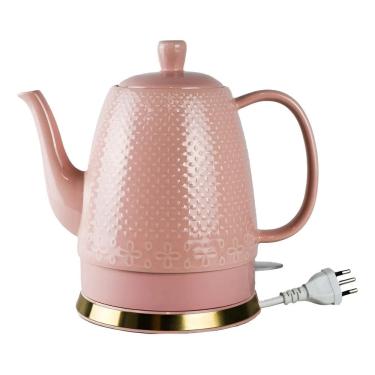 Imagem de Chaleira Elétrica de Porcelana Tuut Elegance 1500ml Design Clássico e Base Giratória Automática Branca