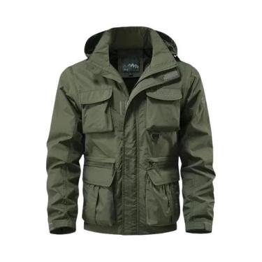 Imagem de Colete Masculino Impermeável Com Capuz E Bolsos Múltiplos Para Ativida