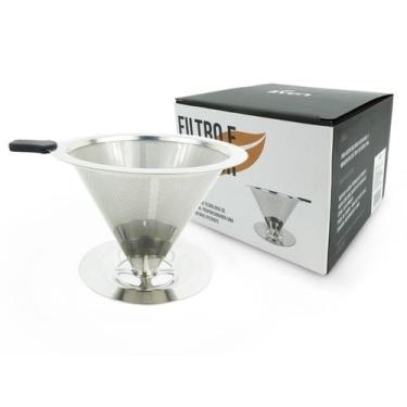 Imagem de Filtro de Café Aço Coador Inox Reutilizável Permanente Ecológico - Liv