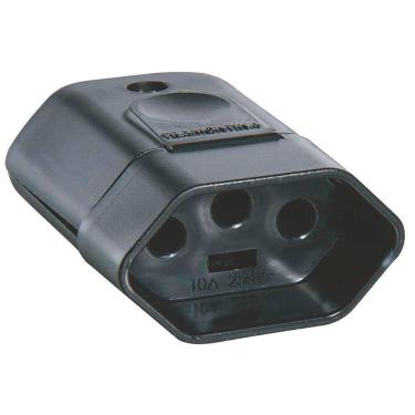 Imagem de Plugue Fêmea 2p+t 250 V 10 A Tramontina Preto Tramontina