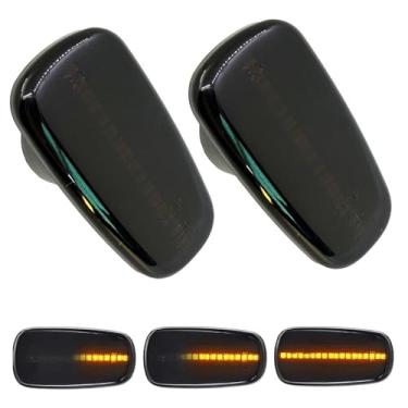 Imagem de Conjunto de 2 peças de luzes de seta laterais sequenciais de LED compatível com Scion XA XB 2004 2005 2006, lâmpada piscante indicadora de marcador lateral do para-lama frontal com lente fumê