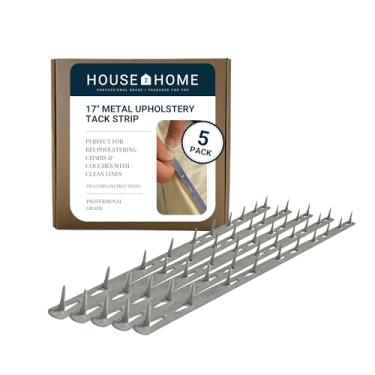 Imagem de Tiras de metal para tapeçaria de estofamento de 17 polegadas House2Home, materiais de tapeçaria de tecido para móveis, sofá, cadeira e sofá, inclui instruções (sem garantia de versão em português), pacote com 5