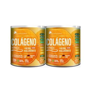 Imagem de Kit 2x Colágeno Ácido Hialurônico suplemento em pó sabor tangerina 250