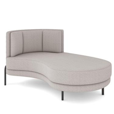 Imagem de Sofá Chaise Longue Sala de Estar Living Lucca Direito D02 Bouclê Bege B-62 - Lyam Decor