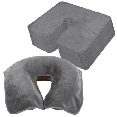 Imagem de SINLAND Capa de suporte de rosto de microfibra, tamanho grande, macia e reutilizável, capa de massagem antiaderente adequada para qualquer mesa de massagem e cadeira de massagem