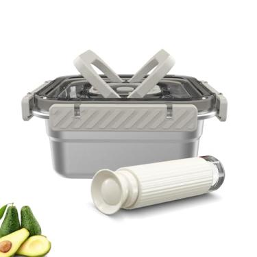 Imagem de Máquina seladora a vácuo portátil + recipientes a vácuo de aço inoxidável com alça | Recipiente multifuncional selado a vácuo para alimentos saudáveis, armazenamento portátil de alimentos para