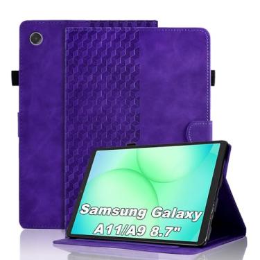 Imagem de Varohix Capa para Samsung Galaxy Tab A11/A9 modelo de 8,7 polegadas (SM-X110/X115/X117), proteção de visualização em vários ângulos, capa magnética de couro PU, suporte ajustável, capa dobrável para
