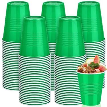 Imagem de Copos plásticos descartáveis Kochorie 350 ml 12 onças verdes (pacote c