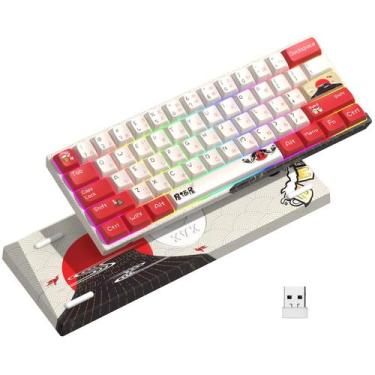 Imagem de Teclado mecânico HITIME XVX M61 60% sem fio RGB Gateron