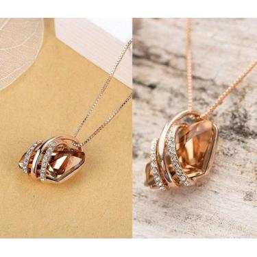 Imagem de Colar de pingente de pedra de desejo com cristal de pedra de nascem, 1