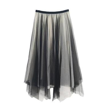 Imagem de Mulheres Meninas Big Swing Tulle Plissado Longo Maxi Tutu Vestido Saia