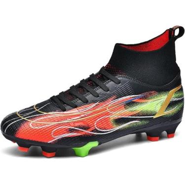 Imagem de Tênis de futebol masculinos de futebol com pontas longas, couro e borr