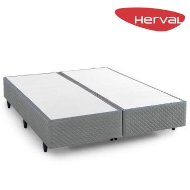 Imagem de Base Cama Box Queen Herval Parma, Cinza, 39 x 158 x 188 cm - 198016