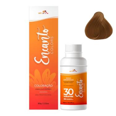 Imagem de Beleza Ruiva – Kit Encanto Colors 8.43 Louro Claro Cobre Dourado + Água Oxigenada 30vol 9% | Tom Doce de Leite Natural com D-Pantenol, Óleo de Coco e Manteiga de Karité