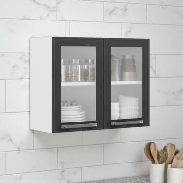 Imagem de Armário de Cozinha em Aço 2 Portas de Vidro 70cm Florença Itatiaia