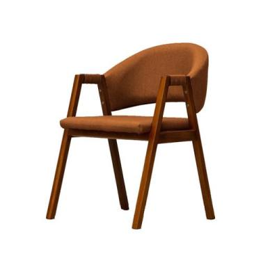 Imagem de Cadeira De Jantar Estofada Essencial Base Madeira Maciça Veludo - Divi