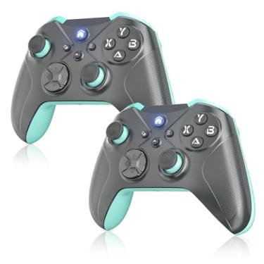 Imagem de Gamrombo Pacote com 2 controles de substituição sem fio para Xbox, compatível com Xbox One, Xbox Series X/S, com função turbo/macro/conector de fone de ouvido de 3,5 mm. É necessário atualizar o