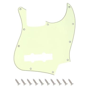 Imagem de Banworks Jazz Bass Pickguard 3 Ply 10-Hole J Bass JB Scratch Plate para EUA/Mexican Modern Style Fender Jazz Bass JT/HB-11 verde menta