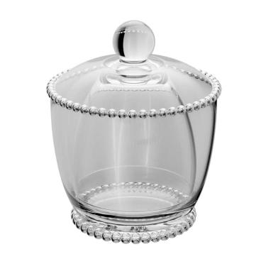 Imagem de Manteigueira Francesa de Cristal Pearl Bolinha Transparente 11x10,5cm Wolff