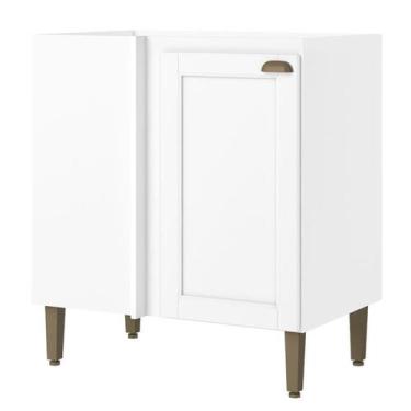 Imagem de Balcão Canto Reto 94 cm 2 Portas sem Tampo Classy Branco - THB - THB M