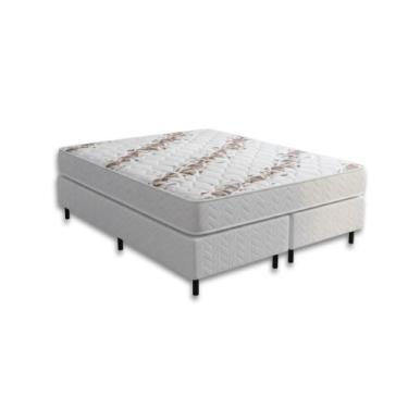 Imagem de Cama Box Queen Espuma D33 Orthocrin Turquesa Base Box Fit Branco Bipar