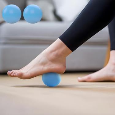 Imagem de 2 bolas de lacrosse de massagem, bola de exercício, pilates, ferramentas de massagem muscular, alivia a fáscia do ombro e pescoço, ferramenta de ioga, fitness para liberação miofascial