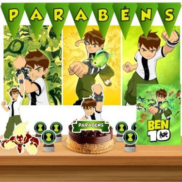 Imagem de Kit só um bolinho decoração Ben 10 Aniversário festa em casa, topo bol