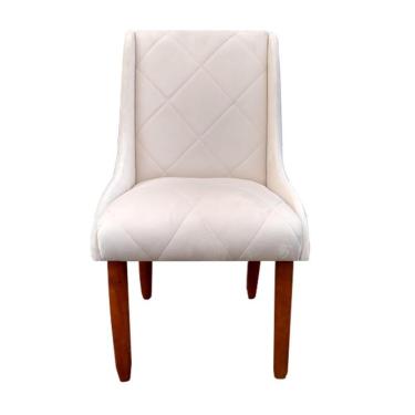 Imagem de Cadeira Para Sala De Jantar Lizz Pés Palito Veludo Bege D'classe Decor