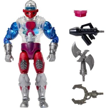 Imagem de Masters of the Universe Masterverse Roboto figura de ação, brinquedo de 17,8 cm do herói de New Eternia de MOTU com torso mecânico transparente, 30 articulações, JBP78