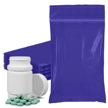 Imagem de PUREVACY Sacos com zíper azul matiz para embalagem, 7 x 12 cm. Pacote com 1000 saquinhos de plástico. Sacos de plástico recicláveis. Sacos de zíper de polietileno de 2 mm de espessura. Saco reciclável