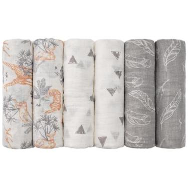 Imagem de Cobertor de recepção GLLQUEN BABY Muslin Cotton, pacote com 6 unidades