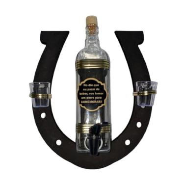 Imagem de Suporte para copos de vinho em estilo rústico Rodas Rum Bar decoração Churrasqueira Para servir bebidas Cozinha(Ferradura)