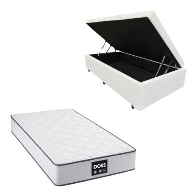 Imagem de Cama Box Baú Blindada com Colchão Doss Molas Ensacadas 30cm (CORINO BRANCO, Solteiro)