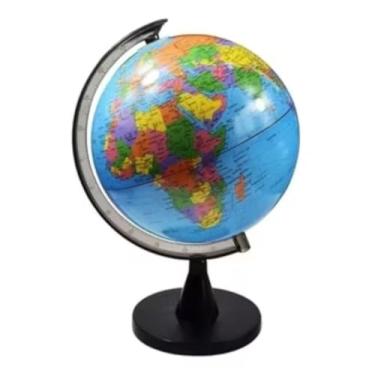 Imagem de Globo Terrestre Pequeno Giratório Base de Plástico 17cm Altura