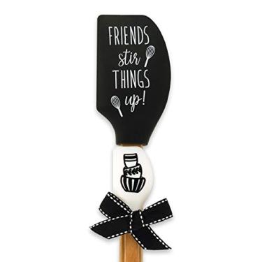 Imagem de Brownlow Gifts Espátulas de silicone da Kitchen Buddies, conjunto de 2, 31 cm e 21 cm, Friends Stir Things Up