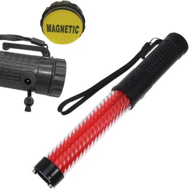 Imagem de Bastao Led Sinalizador Apito Lanterna Recarregavel Transito Estacionamento Manobrista Frentista Sinalizaçao Segurança