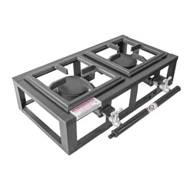 Imagem de Fogão Industrial Fogareiro Industrial Mesa 2 Bocas - 20x20 - B.p - Grelha De Aço