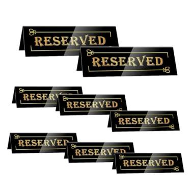 Imagem de NumRealm Placas acrílicas para assentos reservados, barracas de mesa de reserva de convidados à prova d'água dupla face para casamento, festa de aniversário, restaurante, reunião, preto, 8 peças