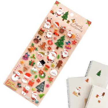 Imagem de Autocolantes 3D de Natal,Autocolantes Para Decoração | Decalques Mini 3D de Festa | Para Caderno Scrapbooking Capa De Telemóvel Diário Portátil Artesanato Crianças Adultos