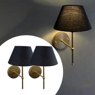 Imagem de Kit 2 Arandelas Luminárias De Parede Clássica Vintage Interna com Cúpu