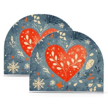 Imagem de Wassud Porta-guardanapos acrílico coração vermelho, dispensador de guardanapo de papel moderno para cozinha, sala de jantar, decoração de mesa de bancada 2 peças (comporta 50-60 guardanapos)