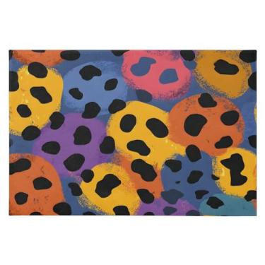 Imagem de CEBUGI Tapete de área 60 x 90 cm, macio, lavável, antiderrapante, com revestimento de borracha, estampa de leopardo, para sala de estar, quarto, decoração de casa