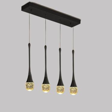 Imagem de Lustre de cristal de 180 cm (70,9") para hall de entrada, sala de estar ampla, 4 lâmpadas, luminária de teto preta para escada, lustre de coluna de cristal para teto alto, luminárias dimeriz