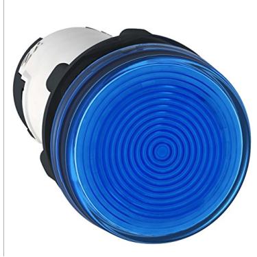 Imagem de Sinalizador monobloco Ø22mm plástico para lâmpada BA9s, azul, ≤250V