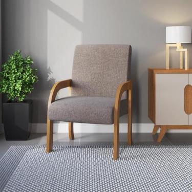 Imagem de Poltrona Siggy Mel/Linho Kaki - Casa Giulia, Café