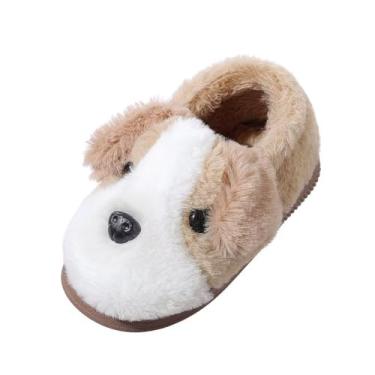 Imagem de JadeRich Pantufas De Lã Com Estampa Cachorro Fofo Para Crianças/Adultos, Áreas Internas E Externas, Espuma Memória Antiderrapantes, Pais Filhos