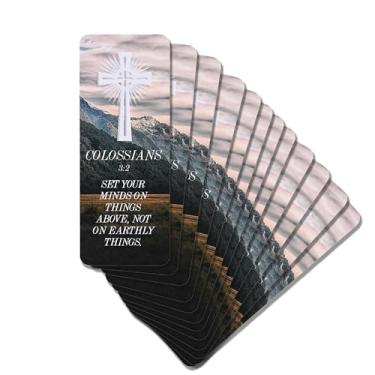 Imagem de Dicksons Marcador de livro cristão inspirador para livros, estudo da Bíblia, diários de 6 x 18 cm, cartolina laminada, defina suas mentes nas coisas acima, pacote com 12