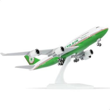 Imagem de QIYUMOKE 1/240 Scale Compatible for EVA Air 747 Airplane Model Kit (30cm L) for Boeing 747 Resin Airplane Model with Display Stand for Adult Aviation Gift or Collectible